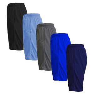Jump Start Men's 5-Pack Lightweight Breathable Moisture Wicking Mesh Shorts - 1 of 4