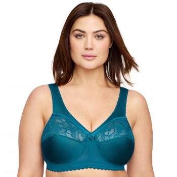 Curvy Couture Women's Sheer Mesh Full Coverage Unlined Underwire Bra Blue  Sapphire 44h : Target