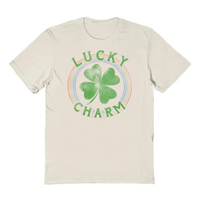 Rerun Island Men's Lucky Charm Short Sleeve Graphic Cotton T-Shirt - Natural