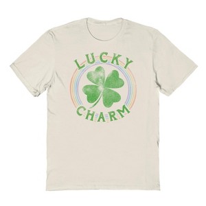 Rerun Island Men's Lucky Charm Short Sleeve Graphic Cotton T-Shirt - Natural - 1 of 1