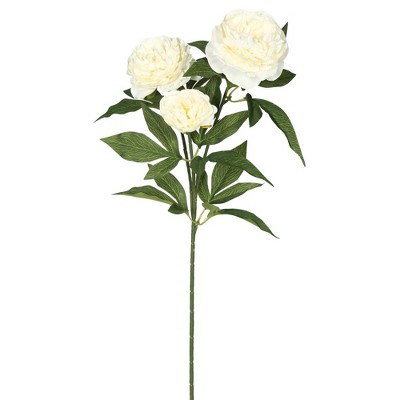 Artificial (Pk/3) Rose Spray (27") Cream - Vickerman