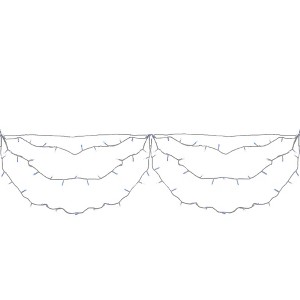 Brite Star LED Swag Christmas Lights - Blue and White - 7.5' White Wire - 150ct - 1 of 3