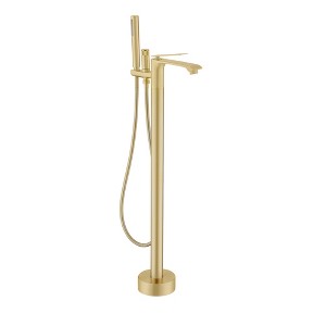 CASAINC Single-Handle Freestanding Floor Mount Tub Filler Faucet with Handheld Shower in Brushed Gold - 1 of 1