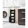 Bathroom Storage Cabinet Corner Floor Cabinet with Doors Adjustable Shelf Narrow Toilet Paper Cabinet Small Spaces Black - 4 of 4