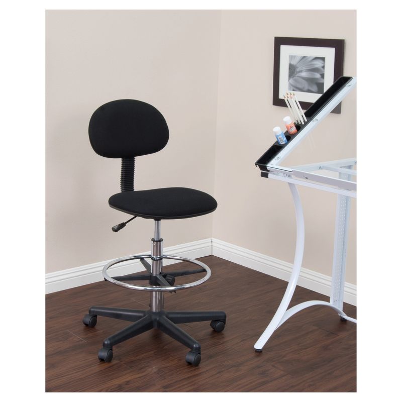Height Adjustable Drafting Chair with Foot Ring Black - Studio Designs, 4 of 5
