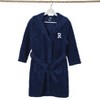 Personalized Linum Kids 100% Polyester SUPER PLUSH Double Brushed Hooded Bathrobe in White Bookman Font - 3 of 3