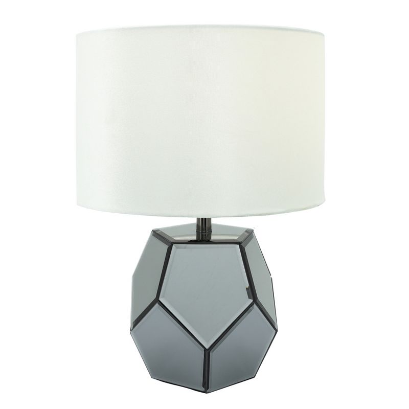 SAGEBROOK HOME 17.25&#34; Mirrored Faceted Table Lamp Silver, 2 of 8