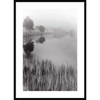 30" x 41" Lakeside Mist by Monte Nagler Wood Framed Wall Art Print - Amanti Art