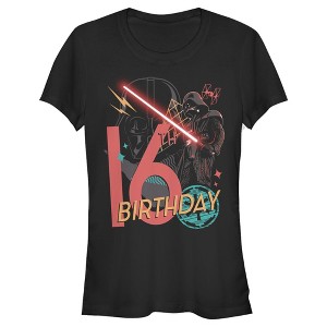 Juniors Womens Star Wars Darth Vader 16th Birthday Abstract Background T-Shirt - 1 of 3