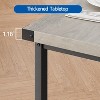 Dining Table Set for 4, Kitchen Table with 2 Upholstered Benches, Wood Kitchen Dining Room Set, for Small Space, Apartment, Dinner, Marble White - 3 of 4