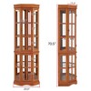 Wooakway 71"H Oak Finish Corner Curio Cabinet with 5 Shelves and Display Lighting - 4 of 4