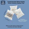 Juvale 12 Pieces Velvet Bracelet Watch Pillow  3" x 3", Jewelry Display for Watches, Bracelets and Other Jewelry, Gray - 2 of 4