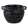 Large Ceramic Planter with Sculpted Handles for Indoor or Outdoor Display: Black Round Contemporary Tabletop Decor - 4 of 4