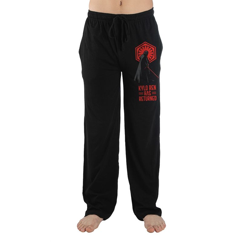 Kylo Ren Star Wars Characters Mens Black Sleep Pajama Pants, 1 of 3