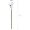 Duovlo 20pcs Calla Lily Bridal Wedding Bouquet Lataex Real Touch Artificial Flower Home Party Decor (Purple in White) - 4 of 4