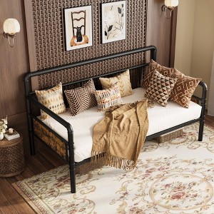 Metal Daybed Frame Twin Size,Heavy Duty Metal Twin Bed Frame,Daybed for Living Room Bedroom Guest Room - 1 of 4