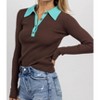 Women's BUTTON COLLARED TOP - PAPERMOON - 4 of 4