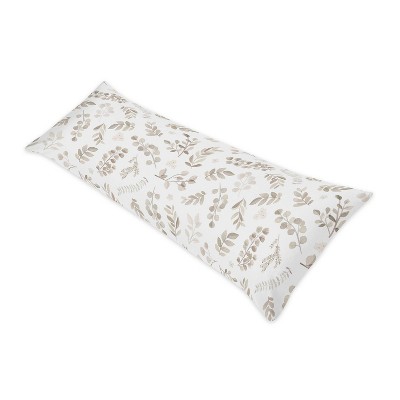 Botanical Leaf Body Pillow Case Taupe - Sweet Jojo Designs