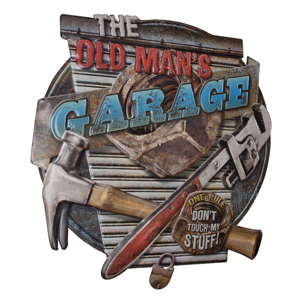 Photos - Garden & Outdoor Decoration 16.5" x 15.5" The Old Man's Garage Don't Touch My Stuff Embossed Metal Sig