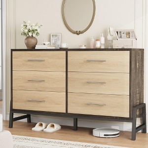 GustoWave6 Dresser for Bedroom, 52" Wide Dresser, Wide Drawer with Storage Freestanding, Wooden Closet Storage Chest for Living Room, Entryway - 1 of 4