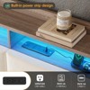 Floating Platform Bed Frame with Storage Headboard, Charging Station, LED Lights, Beige - 4 of 4