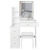 Sapphtopaz Makeup Vanity Desk with Sliding Mirror, Space-Saving Makeup Table with 2-Drawer & Waterproof Stool, Dresser for Bedroom - 4 of 4