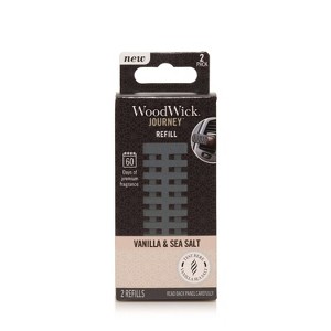 WoodWick 2pk Journey Car Air Fresheners Universal Refill Vanilla Sea Salt: Jasmine & Apple Scent, Eye Irritant Warning - 1 of 2