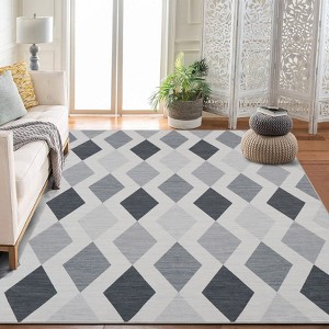 Area Rugs for Living Room Washable Floral Stain Resistant Rug Non-Slip for Bedroom Backing Rugs - 1 of 4