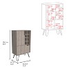 Gulches 4 Shelf Liquor Cabinet with 8 Wine Bottle Cubbies, Spacious Top for Glasses, 2 Single-Door Cabinets, Ideal for Narrow Spaces - 2 of 4