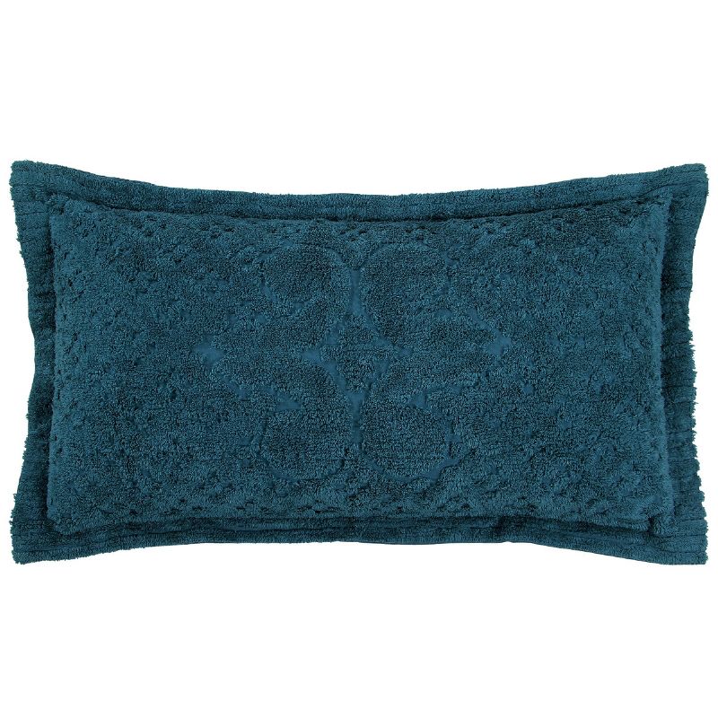 King Ashton Collection 100% Cotton Tufted Unique Luxurious Medallion Design Pillow Shams Teal - Better Trends, 1 of 5
