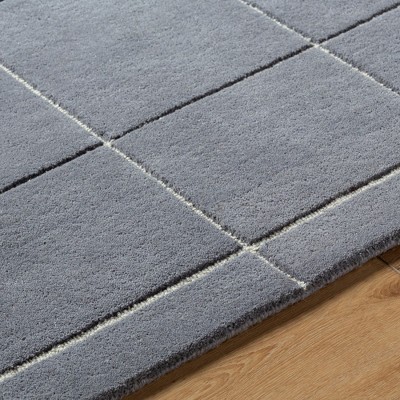Isai 2'x3' Charcoal Wool Tufted Geometric Area Rug