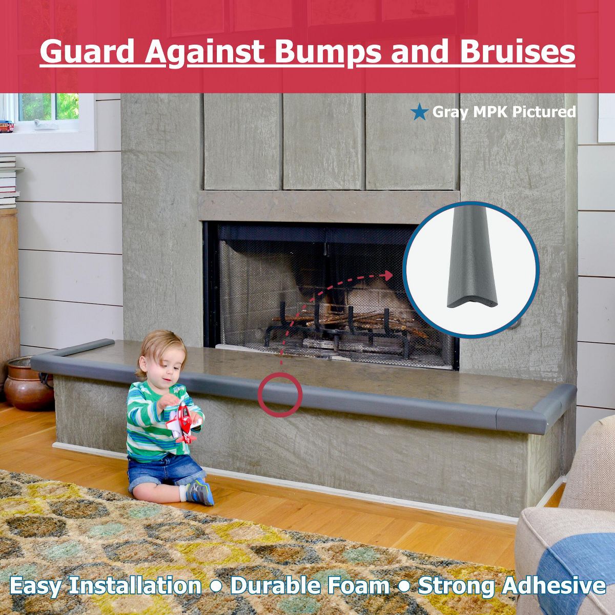 Cardinal Gates Medium Fireplace Hearth Padding Kit - Taupe - thumbnail 3