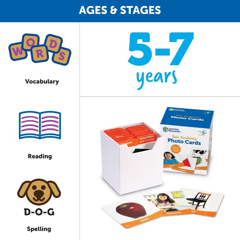 Learning Resources Basic Vocabulary Photo Cards, Ages 5+, 5 of 6