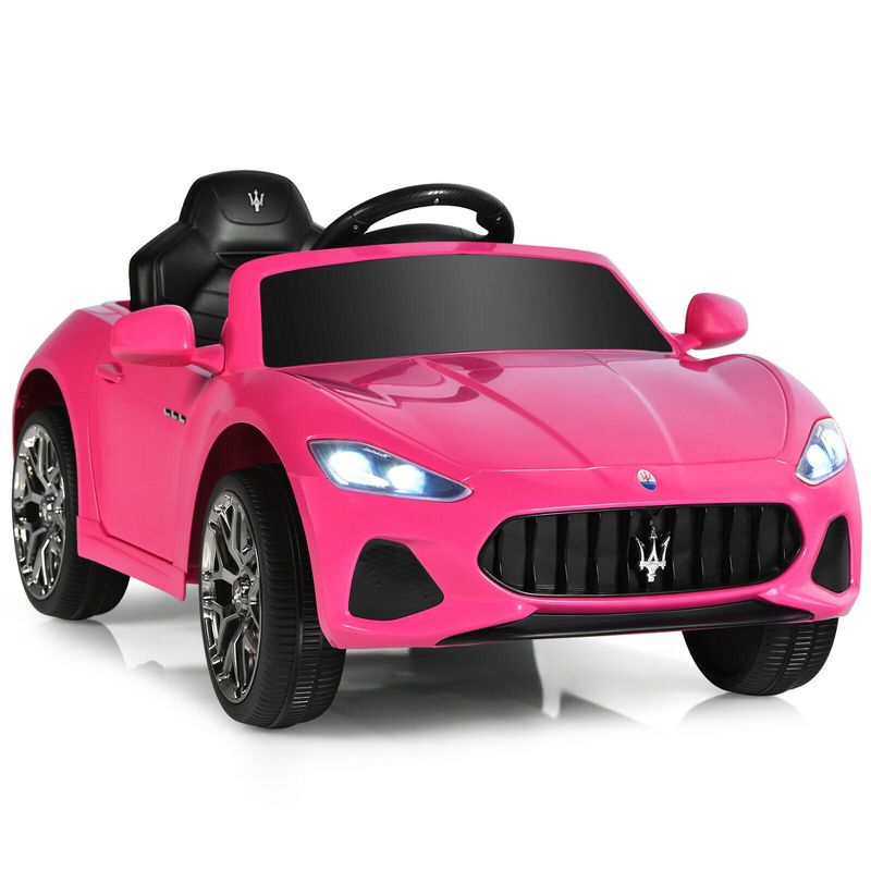 Costway 12V Kids Ride On Car Maserati GranCabrio Licensed w/ Remote Control& Lights Pink, 5 of 9