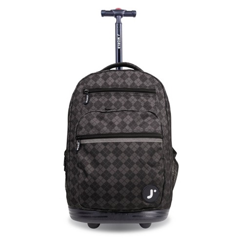 Jworld Sundance 20 Laptop Rolling Backpack Argyle Black Target