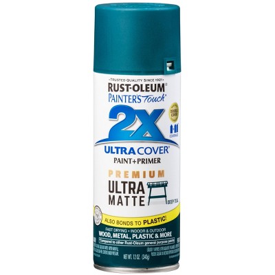 Rust-Oleum 12oz 2X Painter's Touch Ultra Cover Matte Spray Paint Teal