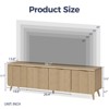 Sevobal Decorative Storage Cabinets TV Stand, Mid-Century Modern Four Door Cabinet Storage for Living Room Bedroom, Light Brown 59.1*13.8*17.7 - 3 of 4