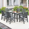 Tangkula Patio Dining Chairs Set of 4 w/Wide Armrests Curved Seat Wood Grain for Backyard - 3 of 4