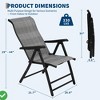 Patio Rattan Folding Reclining Chair, Portable Foldable Rattan Chairs w/Adjustable High Backrest & Widened Armrest - 3 of 4