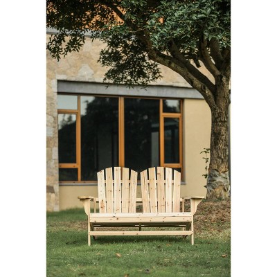 Wood Adirondack Love Seat - Patio Festival: Reclaimed Fir, Stainless Steel Hardware, UV & Water-Resistant