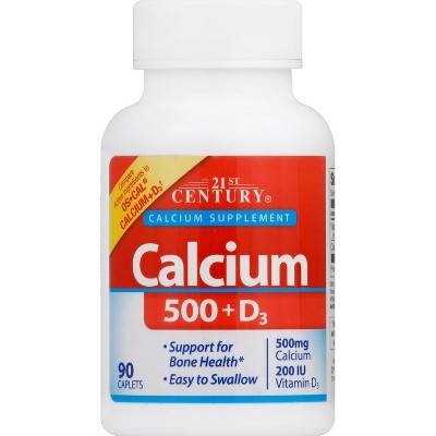 21ST CENTURY CALCIUM 500+D3 CPLT 90 CT