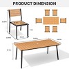 Crestlive Products Patio Outdoor Dining Set with Armless Chairs Wooden-Like Top & Aluminum Frame & Umbrella Hole - 3 of 4