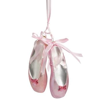 Northlight 4.5" Pink Ballet Slippers Glass Christmas Ornament