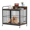 Dog Crate Furniture, Heavy Duty Dog Kennel Indoor with Adjustable Height Feeder - 3 of 4