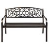 Tangkula Antique Metal Garden Bench Patio Park Outdoor w/ Armrest Welcome Pattern - 3 of 4