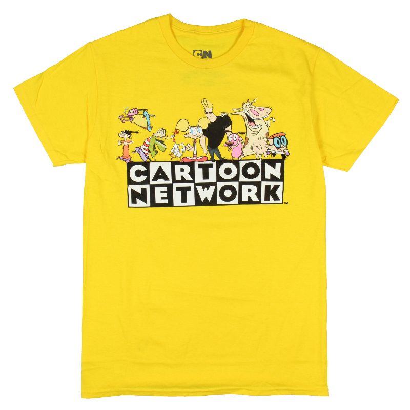 Cartoon Network Mens' Throwback Logo With Characters Graphic Print T-Shirt, 1 of 4