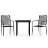 vidaXL 3 Piece Patio Dining Set Black - 2 of 4