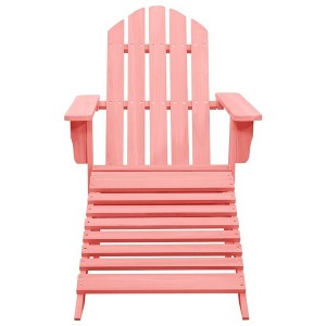 vidaXL Adirondack Chair Patio Adirondack Chair with Ottoman Solid Wood Fir - Pink - 1 of 4