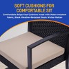 SereneLife 3-Piece Patio Outdoor Rattan Furniture Set - Includes 2 Single Chairs with Soft Cushions and 1 Glass-top Coffee Table - SLOTFX88, Black - 3 of 4