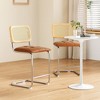 AZL1 Life Concept Dining Sets 2 Pcs 24 inch Armless Bar Stools, Upholstered Leather Barstools, Rattan Back for Kitchen, Brown, 18.9"*17.7"*37.4" - 2 of 4